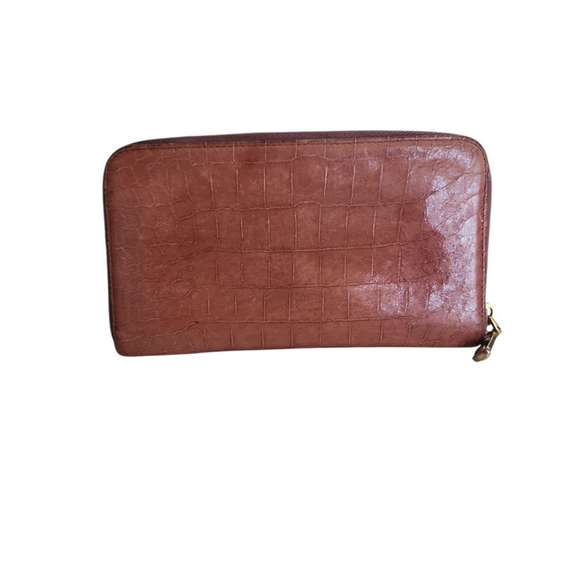Miu Miu Mauve Croc-Embossed Zip-Around Wallet - Picture 2 of 8